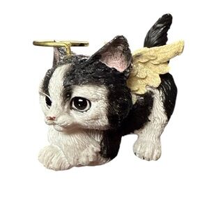 Cat Angel Christmas Ornament Gift For Someone Who Lost Their Kitty Cat Black